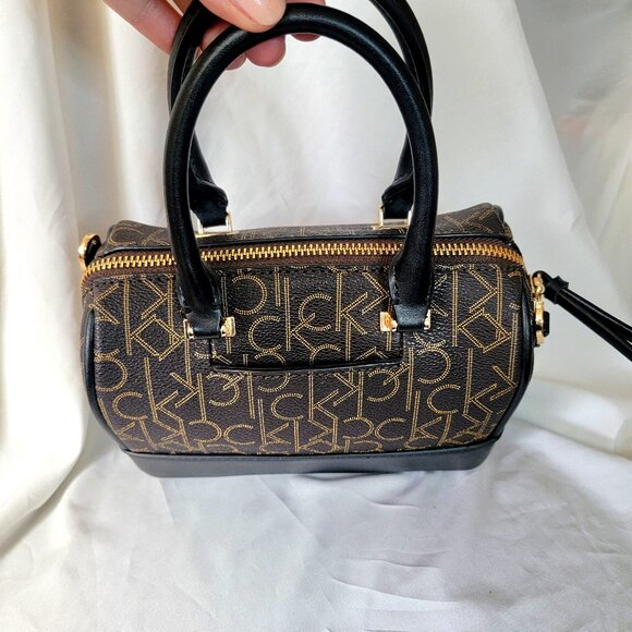 Calvin Klein Mini Bag Brown & Black Monogram Crossbody Bag w/ Sunglasses, NWOT - Picture 5 of 8